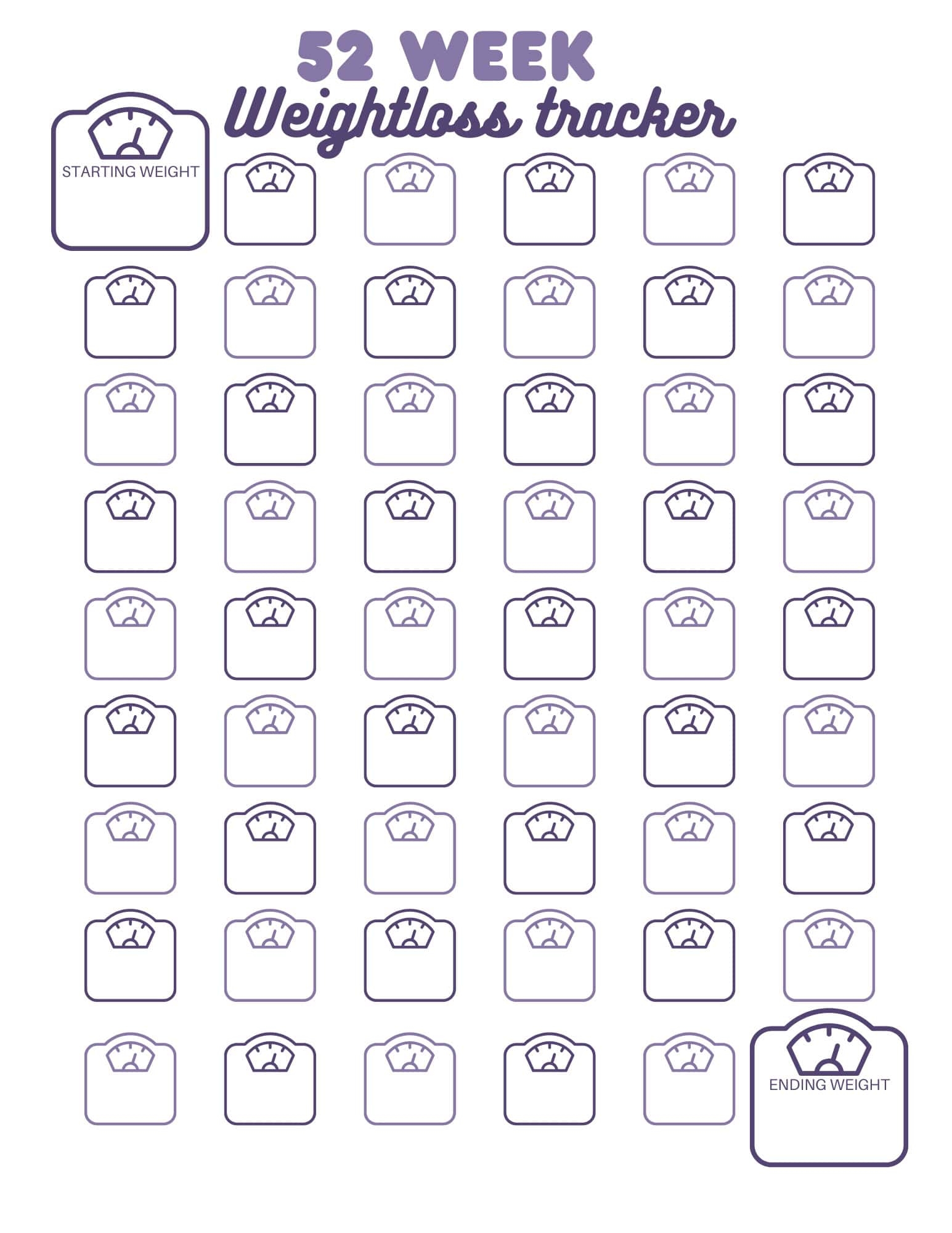 weight loss tracker printable