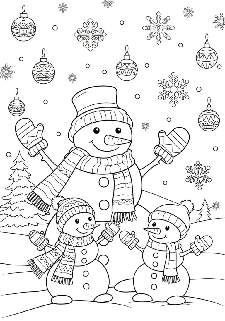 snowman coloring page