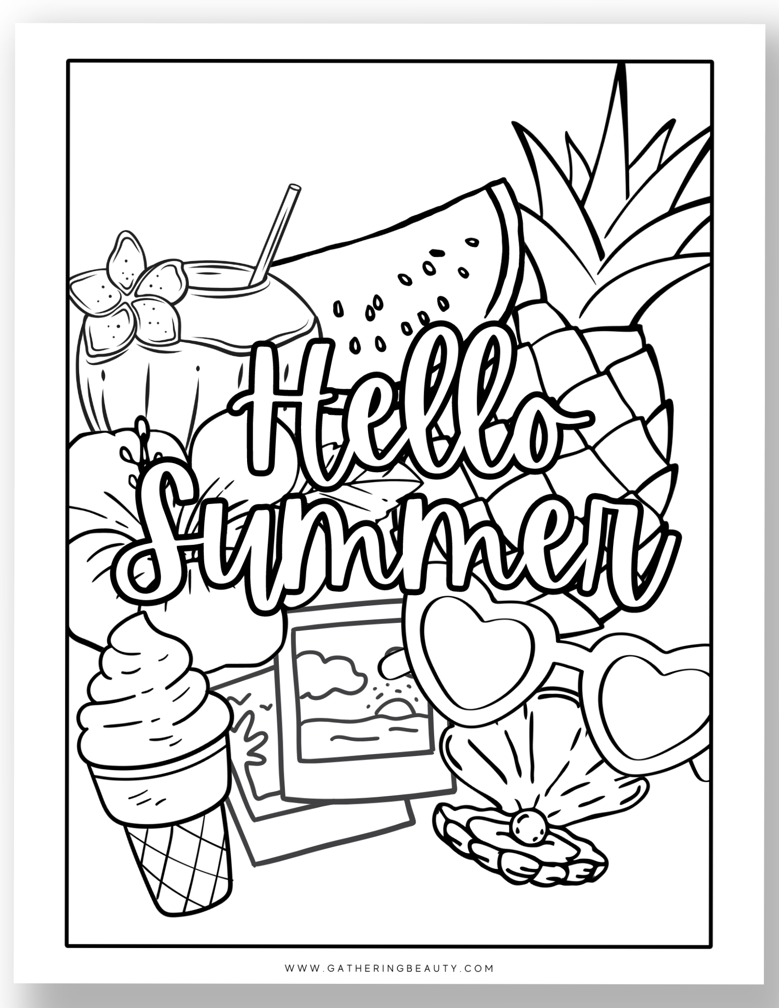 Free Summer Colouring Pages For Adults And Kids Gathering Beauty