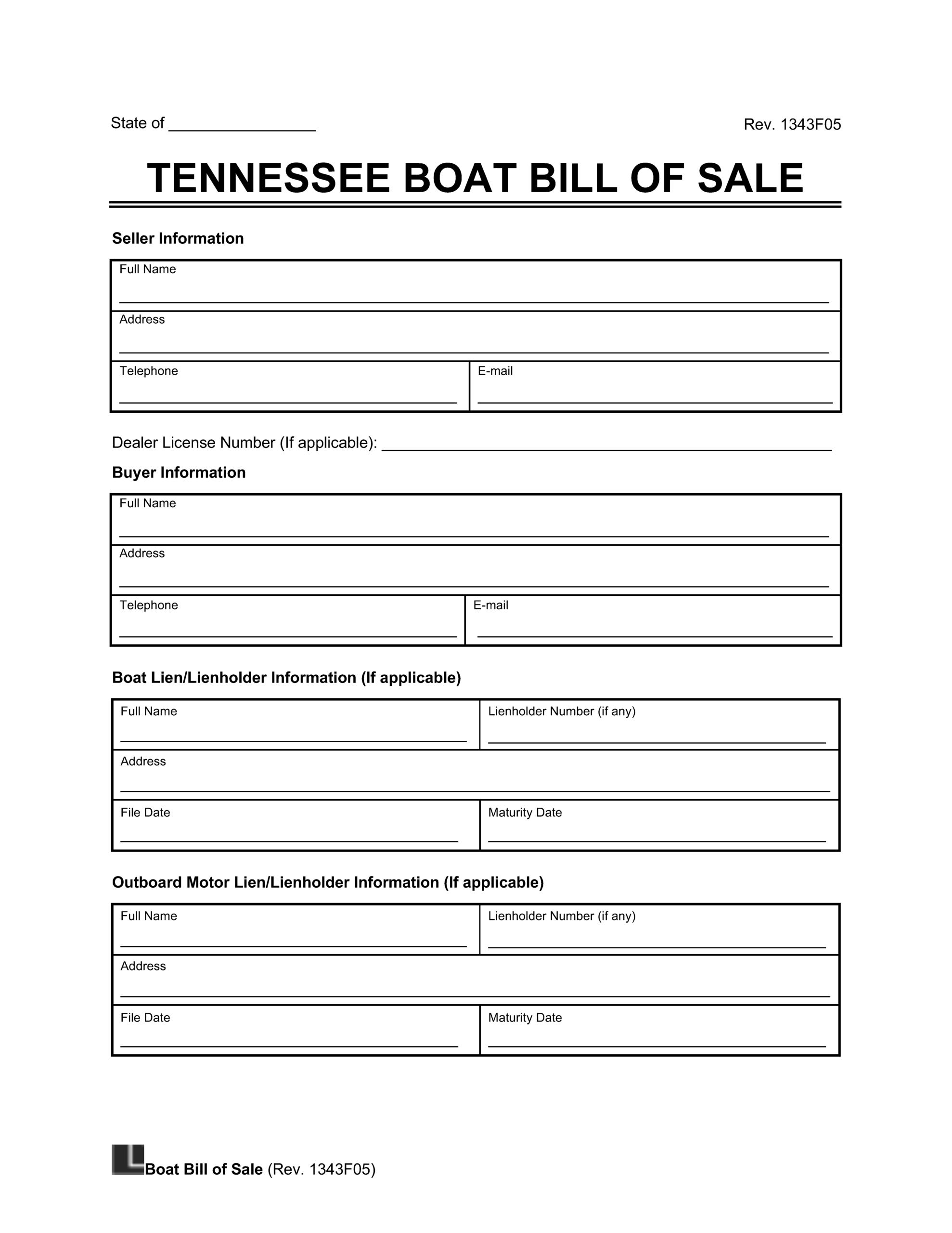 Free Tennessee Boat Bill Of Sale Template PDF Word Free Tennessee Boat Bill Of Sale Template PDF Word
