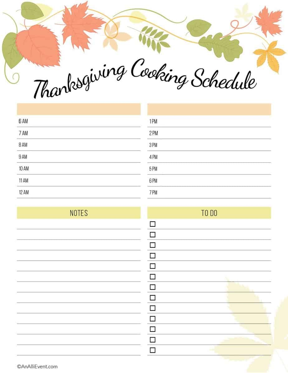 FREE Thanksgiving Planner Printable An Alli Event