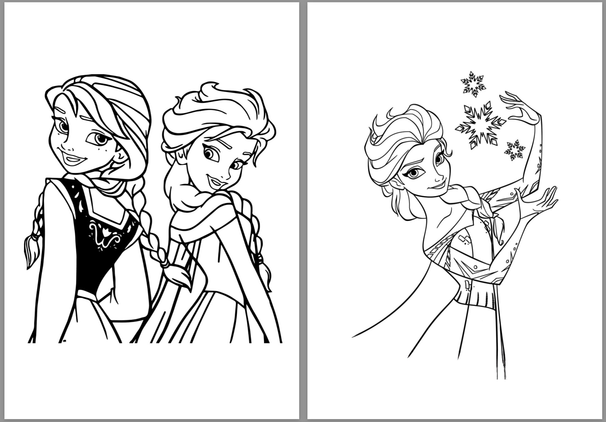 frozen anna and elsa coloring pages