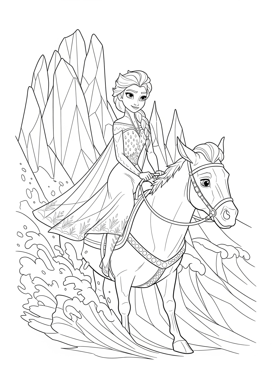 Frozen Princess Coloring Pages Printable Free Downloads