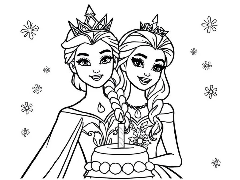 Frozen Princesses Birthday Coloring Page Free Printable Coloring Page Frozen Princesses Birthday Coloring Page Free Printable Coloring Page
