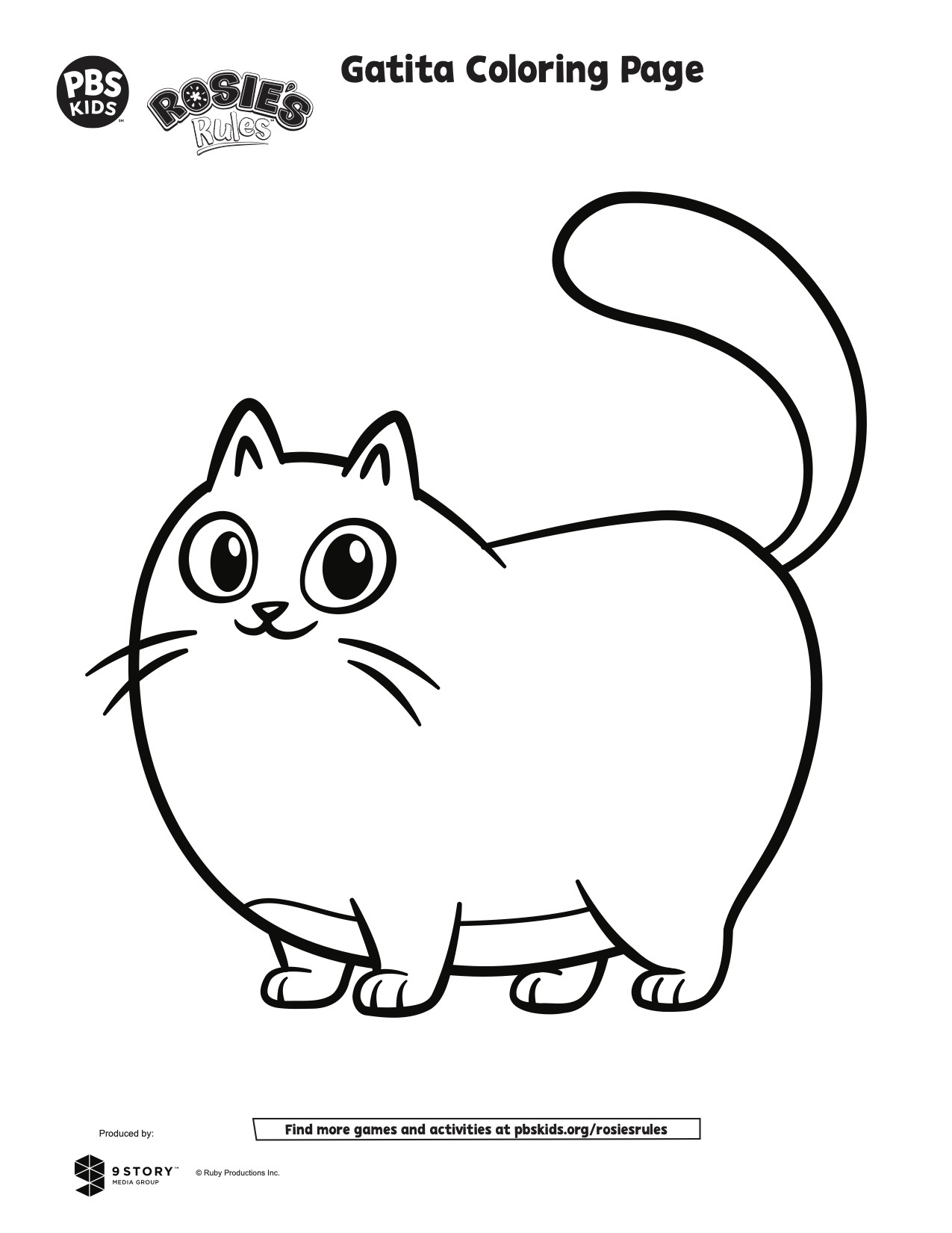 Gatita Coloring Page Kids Coloring Pages PBS KIDS For Parents Gatita Coloring Page Kids Coloring Pages PBS KIDS For Parents