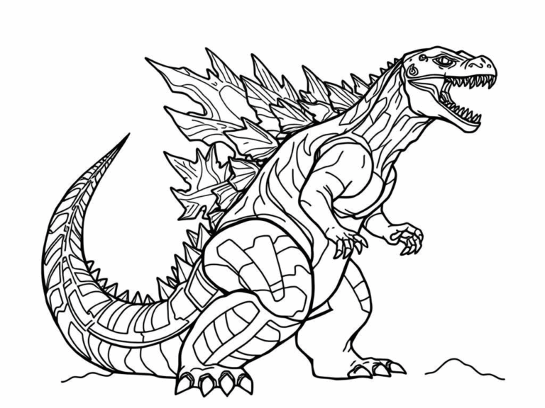Godzilla Coloring Page Free Printable Coloring Page