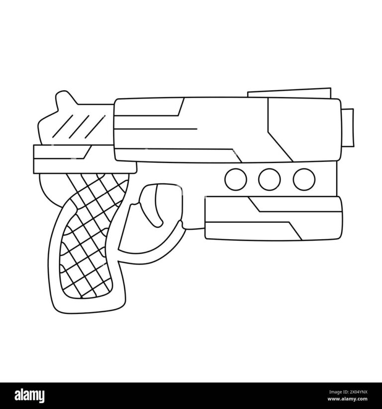 Gun Coloring Page Firearm Vector Illustration Isolated Revolver On White Background Weapon Silhouette Pistol Vector Stock Vector Image Art Alamy