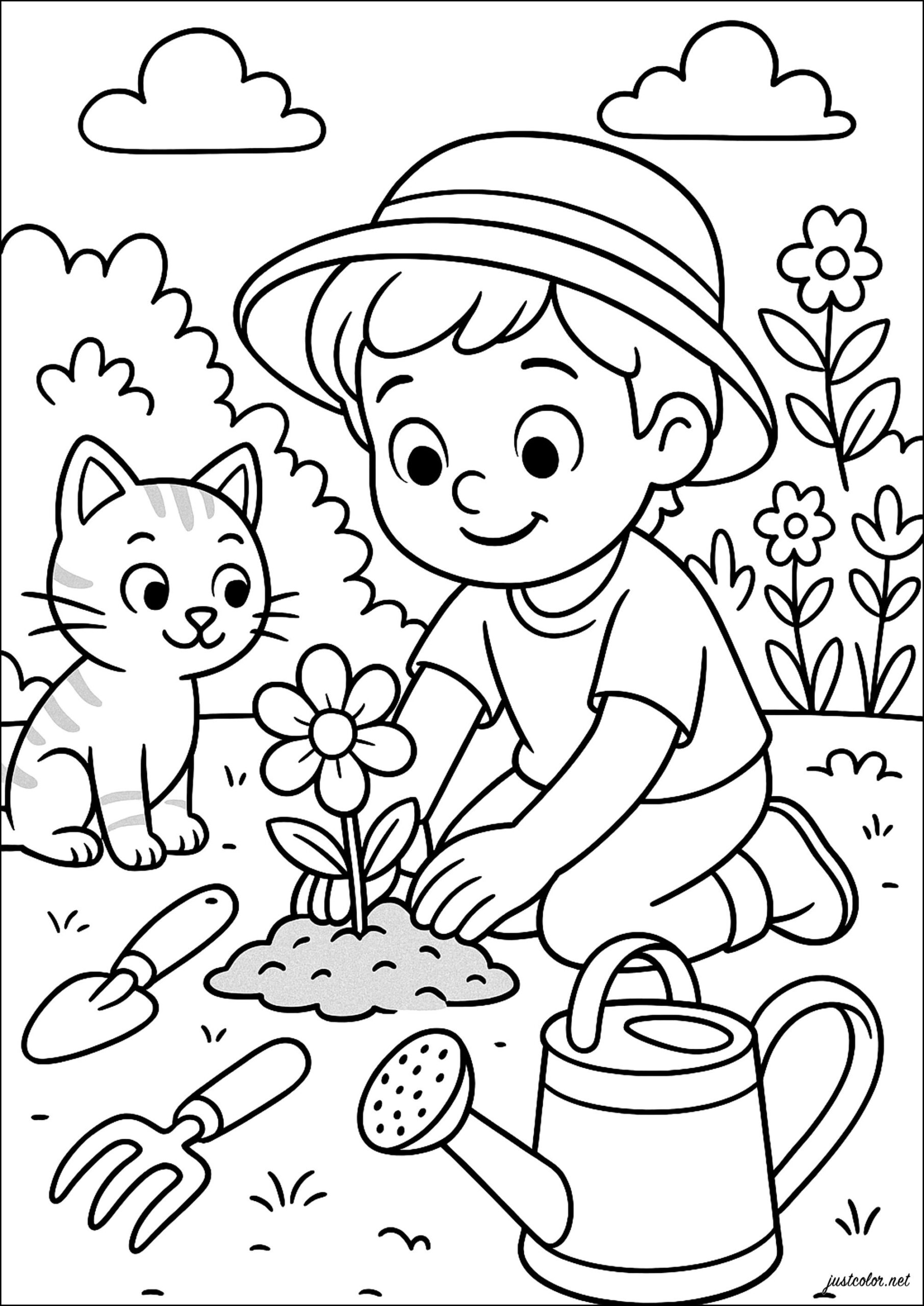 garden colouring in pages garden colouring in pages