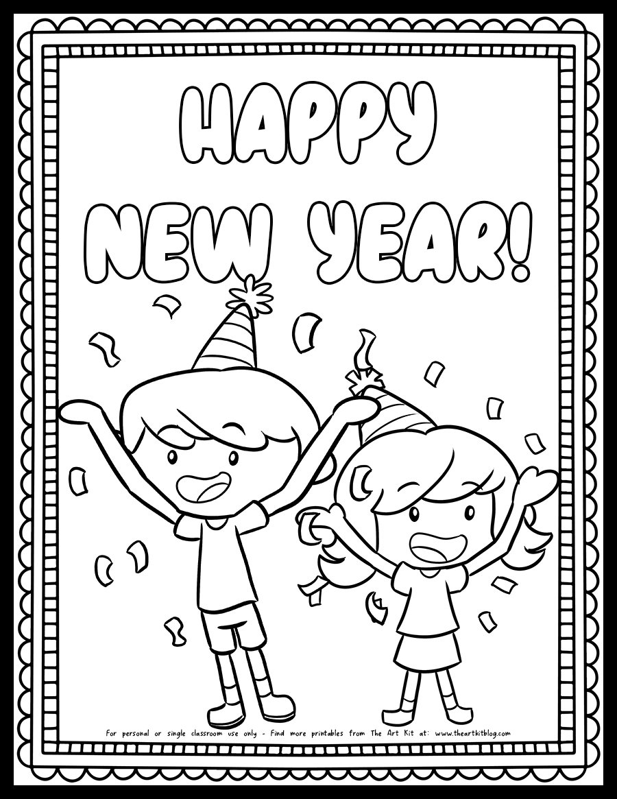 new years coloring sheets