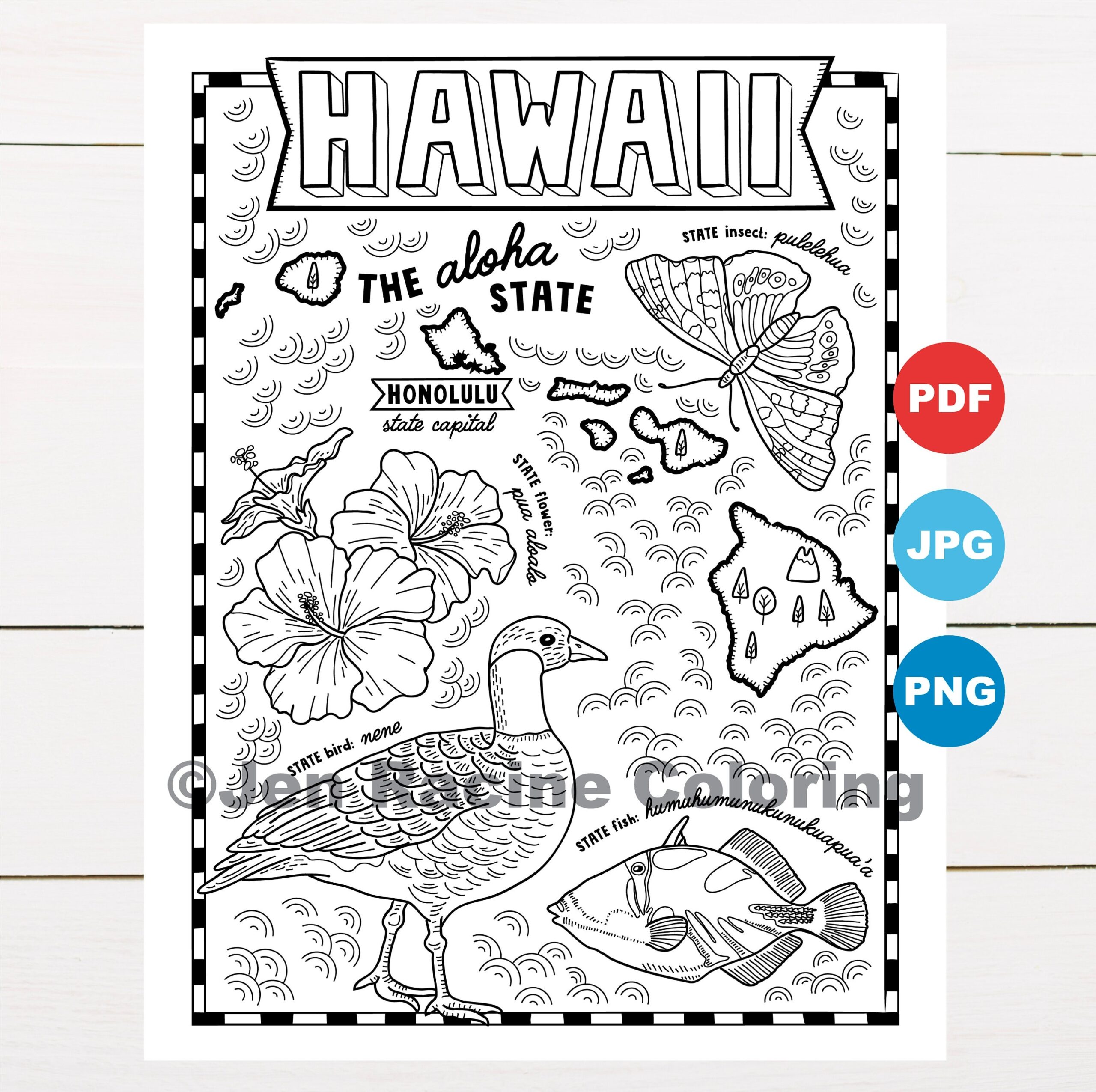 hawaiian coloring pages
