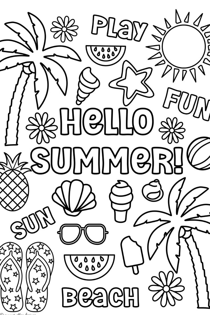 coloring pages printable summer