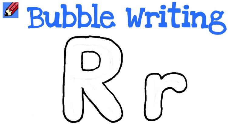 How To Draw Bubble Writing Real Easy Letter R YouTube