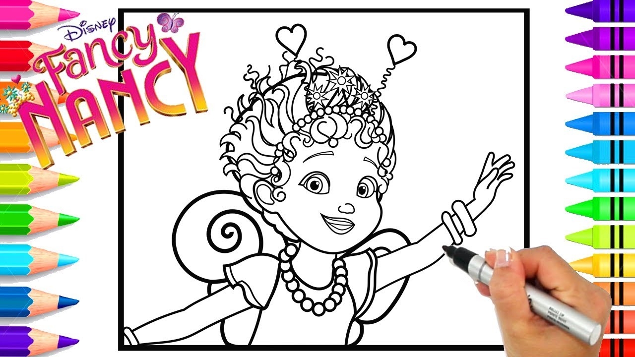 How To Draw Disney Junior s Fancy Nancy Fancy Nancy Coloring Page For Kids Learn To Draw YouTube