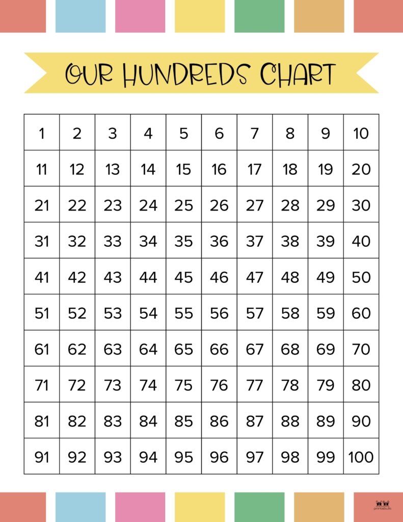 100 chart printable free 100 chart printable free