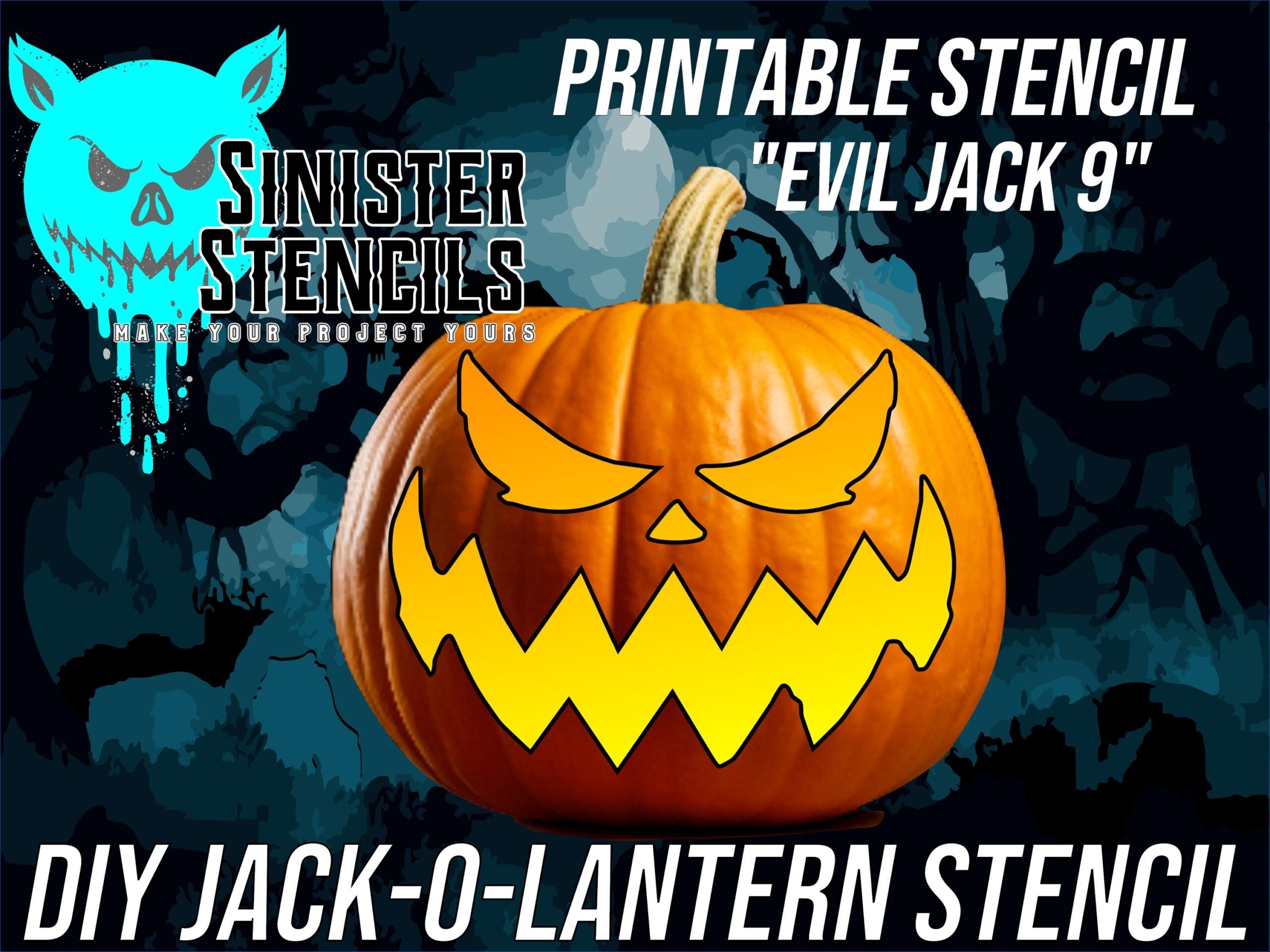 Instant Download Pumpkin Stencil Printable evil Jack 9 Jackolantern Stencil For Pumpkin Carving Easy DIY Halloween Decor Etsy Israel Instant Download Pumpkin Stencil Printable evil Jack 9 Jackolantern Stencil For Pumpkin Carving Easy DIY Halloween Decor Etsy Israel