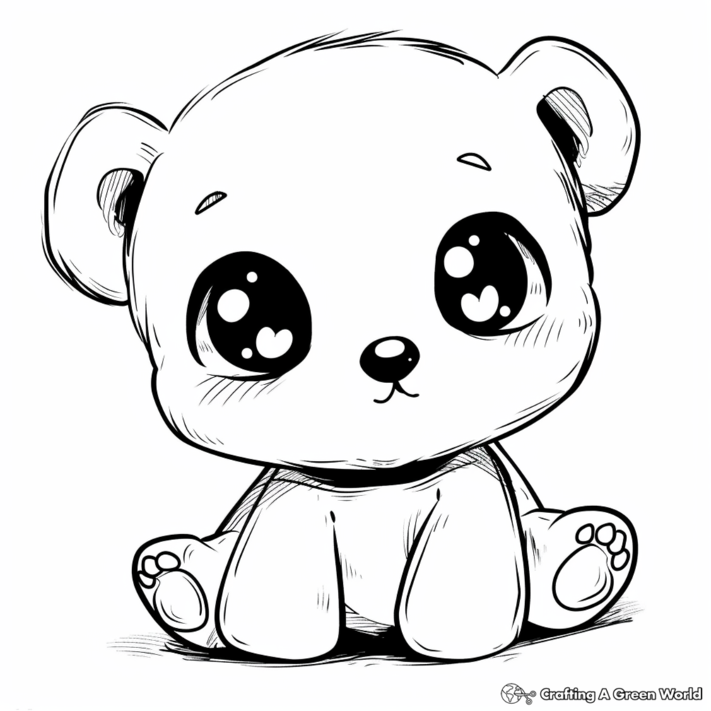 Kawaii Bear Coloring Pages Free Printable 
