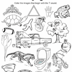Letter T Image Finder Coloring Worksheet Classful