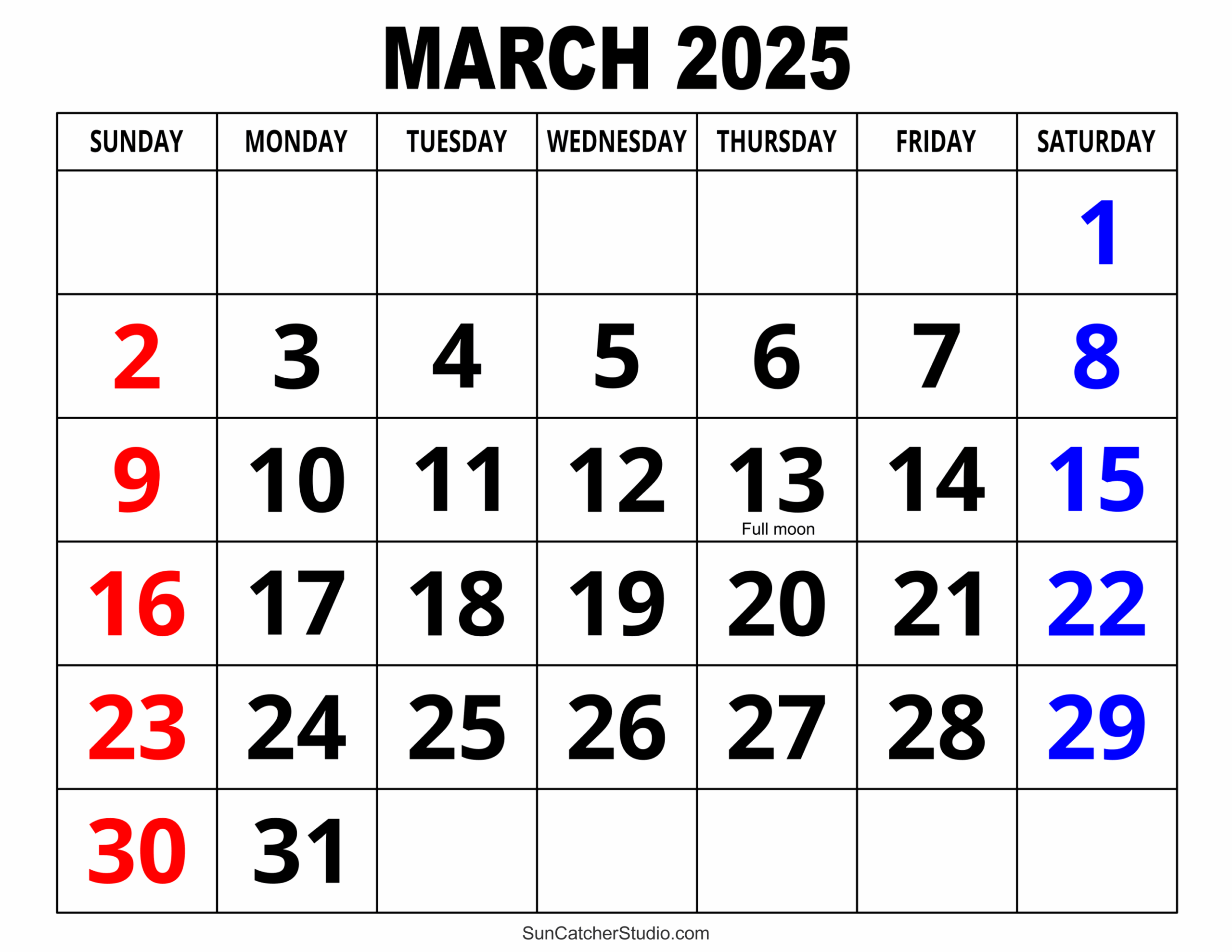 March 2025 Calendar Free Printable Free Printables Monograms Design Tools Patterns DIY Projects