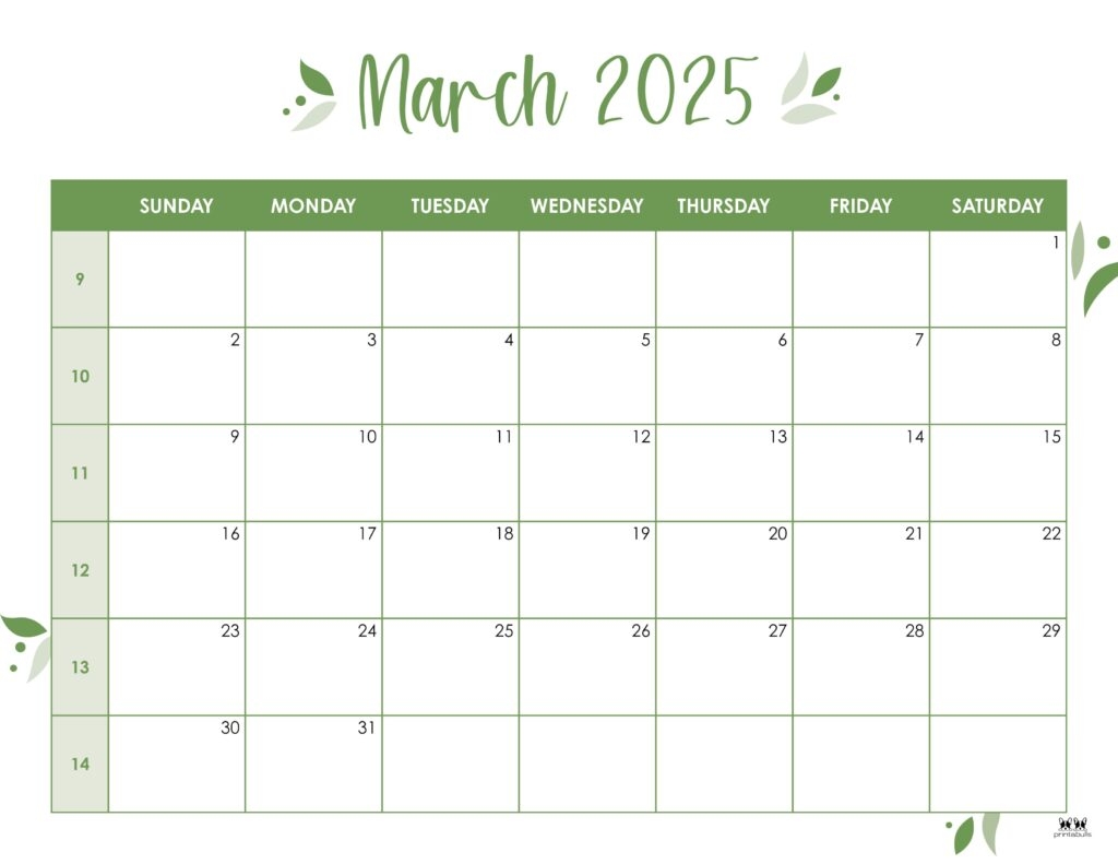 March 2025 Calendars 107 FREE Printables Printabulls