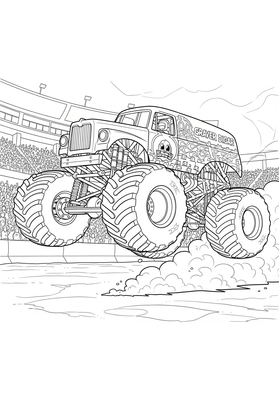 Monster Jam Grave Digger Coloring Page Free Printable Monster Jam Grave Digger Coloring Page Free Printable