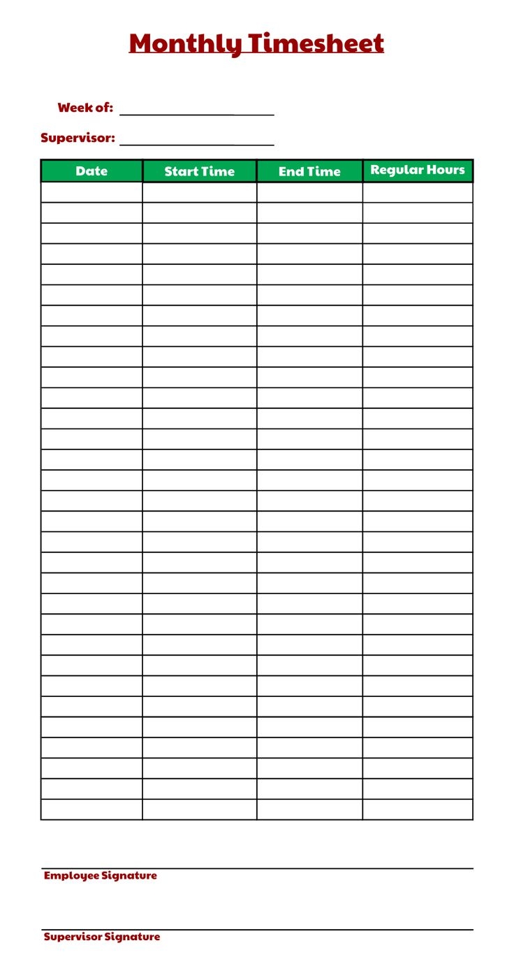 printable time sheets