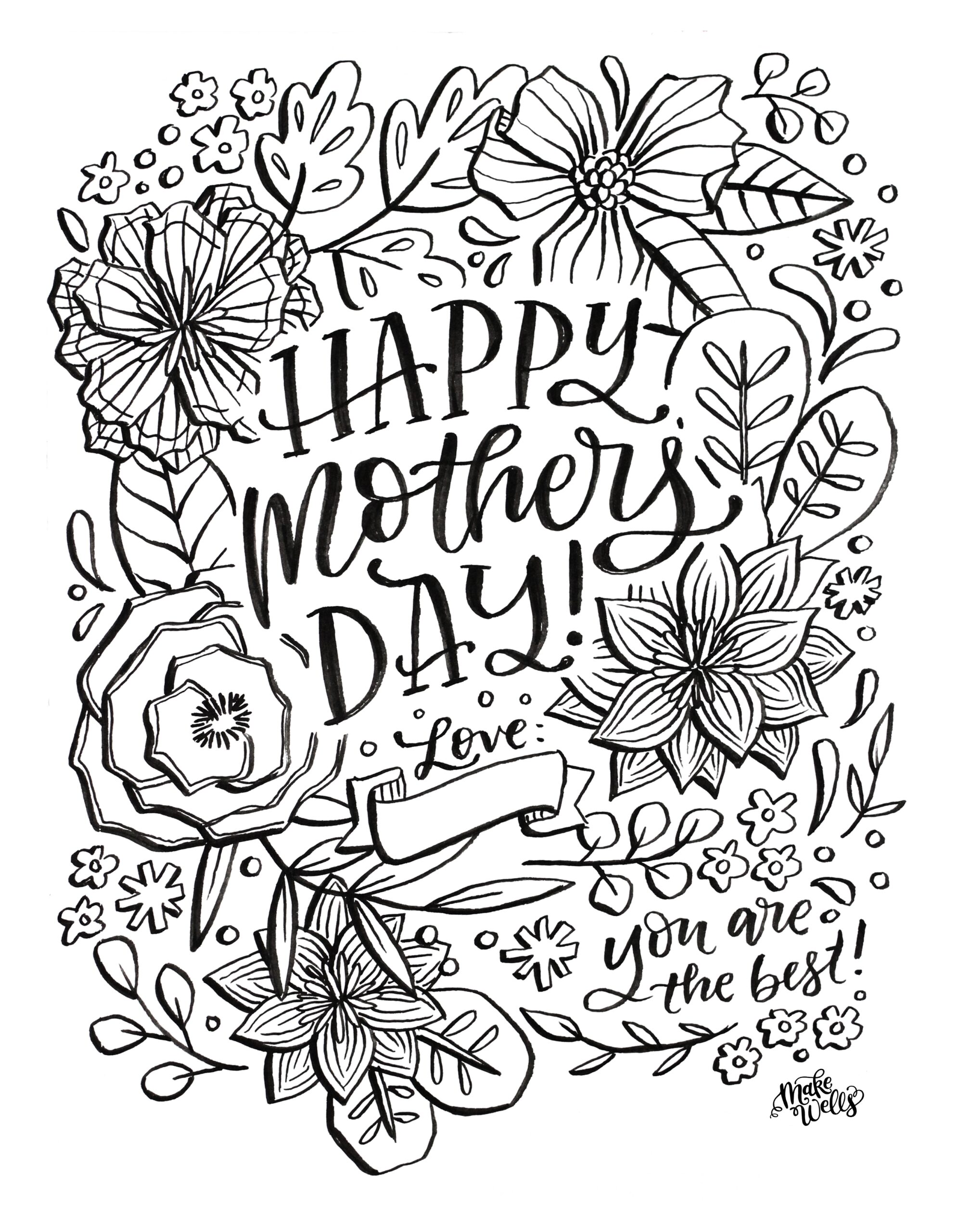happy mothers day coloring pages