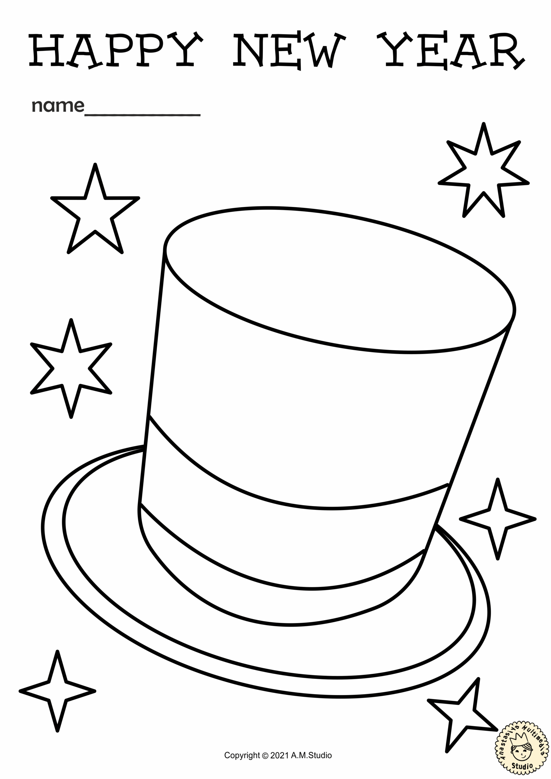 New Year Themed Coloring Pages For Kids Made By Teachers