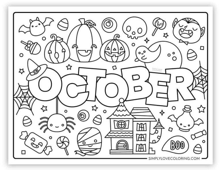 October Coloring Pages Free PDF Printables Simply Love Coloring
