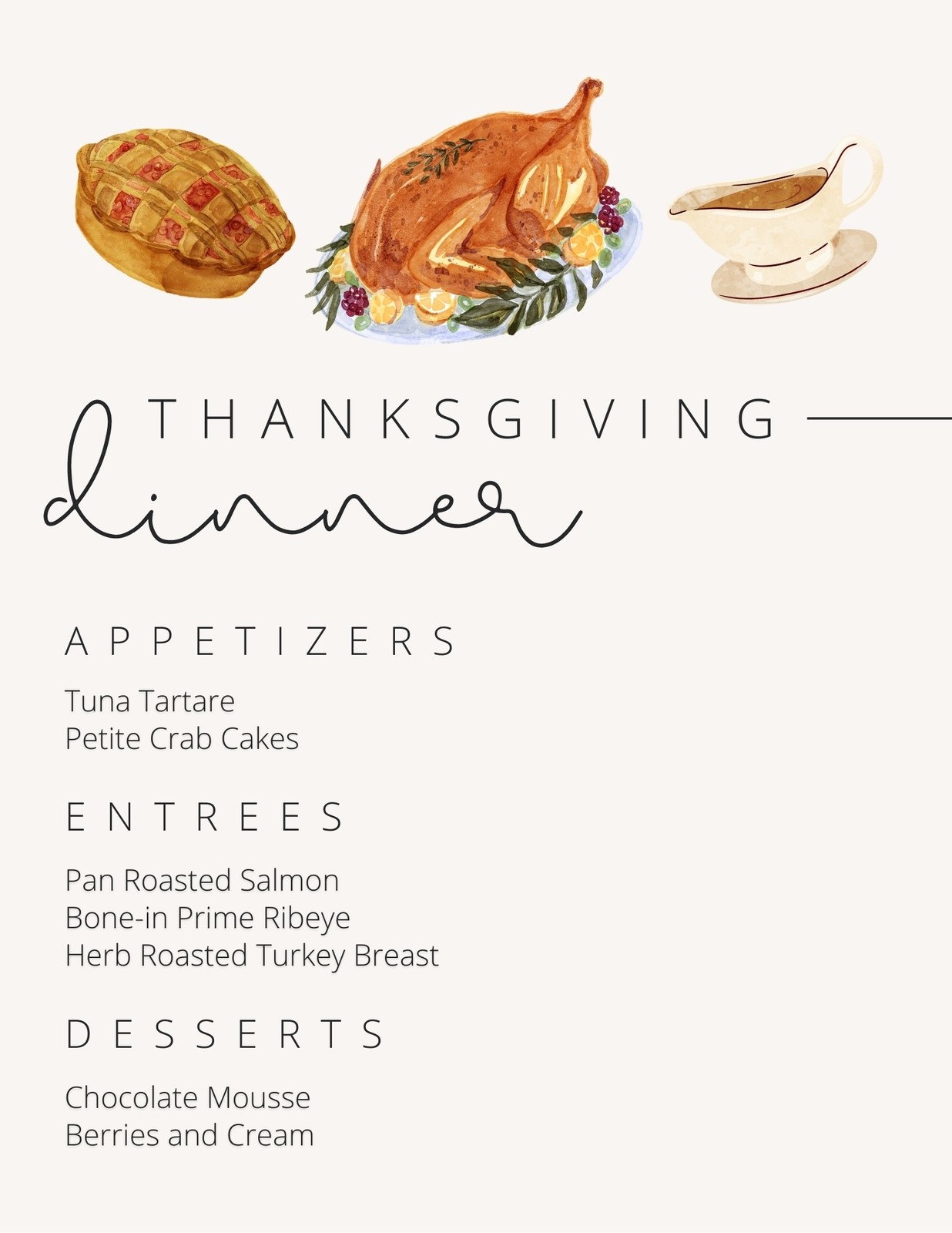 thanksgiving dinner menu template thanksgiving dinner menu template