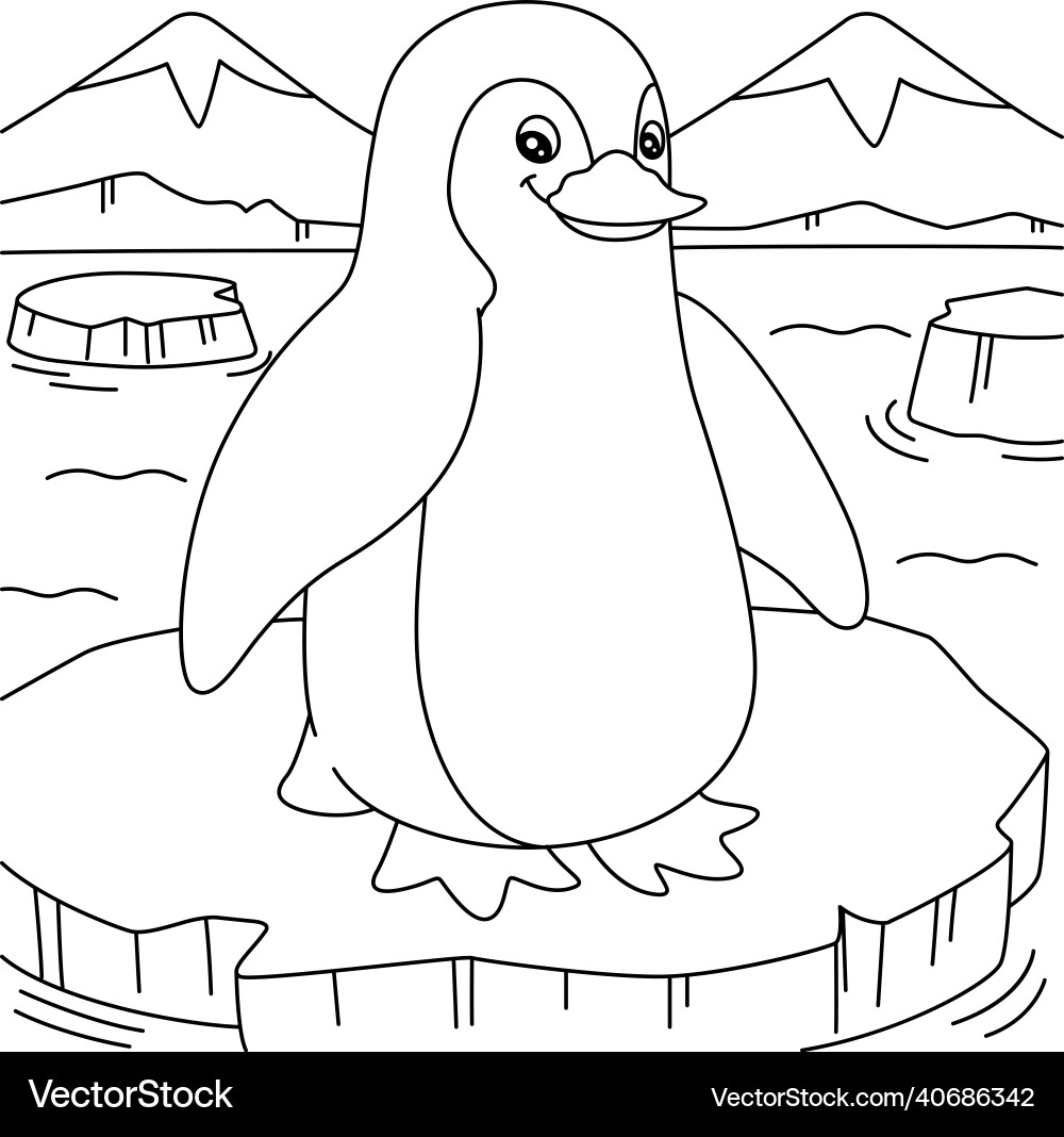 Penguin Coloring Page For Kids Royalty Free Vector VectorStock Penguin Coloring Page For Kids Royalty Free Vector VectorStock