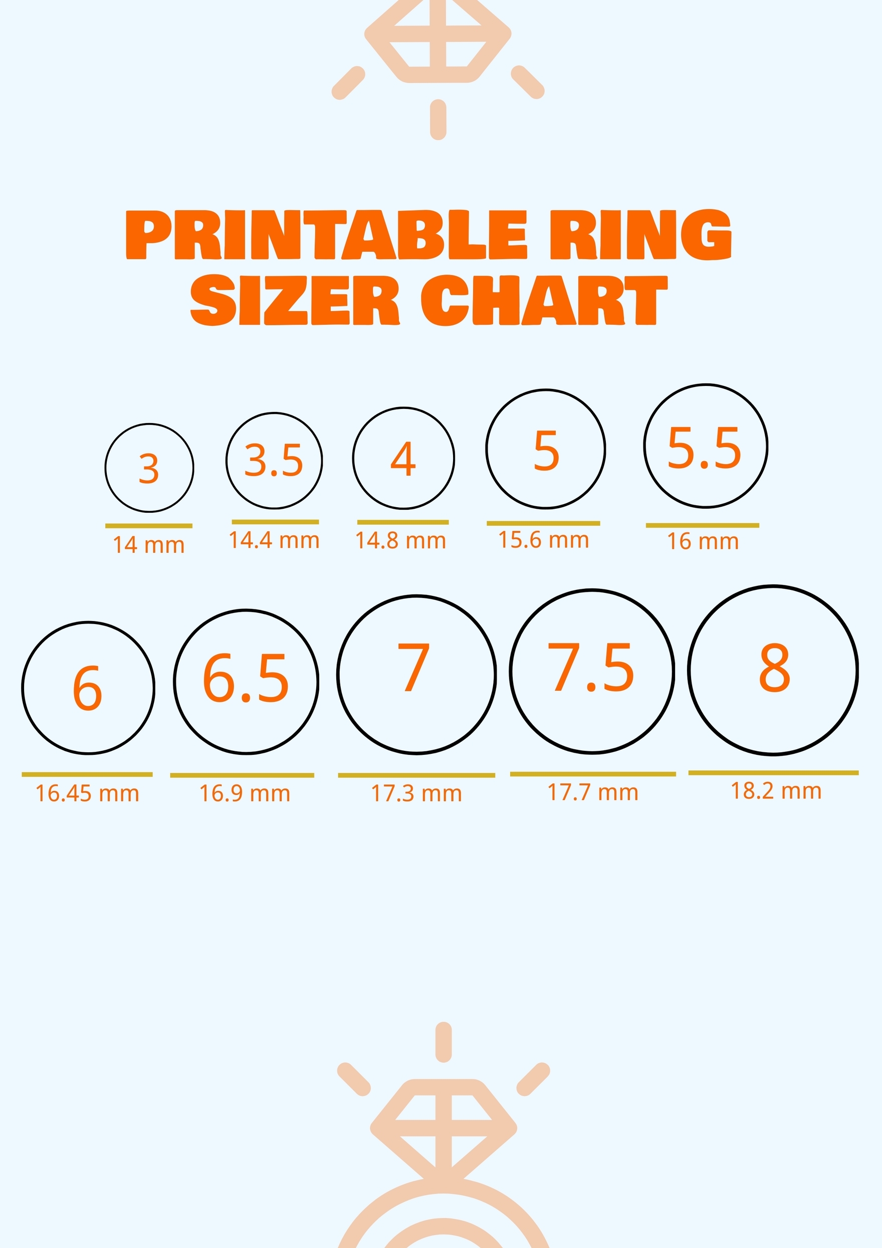 Personal Printable Ring Sizer Chart Template In Illustrator PDF Download Template