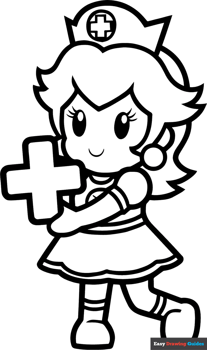 princess peach printable coloring pages