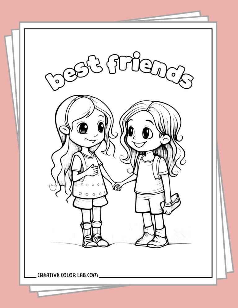 Printable Best Friend Coloring Pages Free Friendship Printables