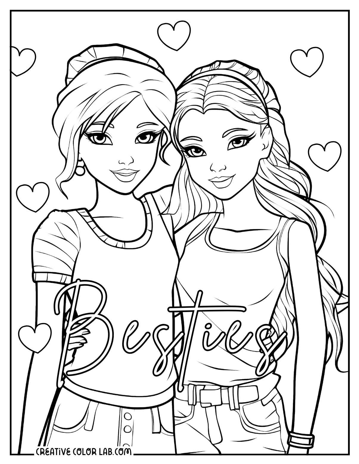 Printable Best Friend Coloring Pages Free Friendship Printables
