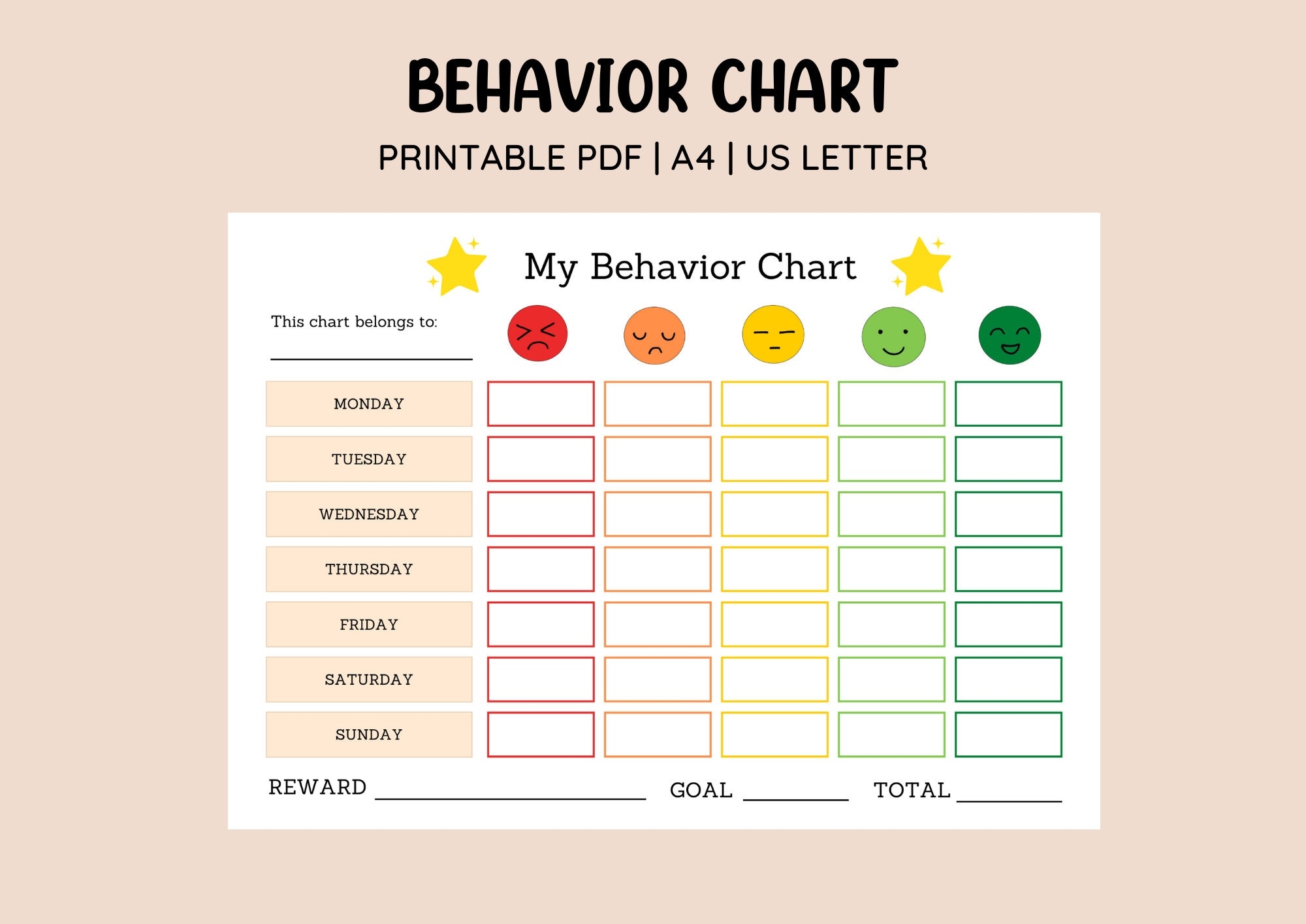 behavior chart printable