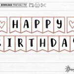 Printable Happy Birthday Banner INSTANT DOWNLOAD DIY Rose Gold Bday Party Decor Etsy