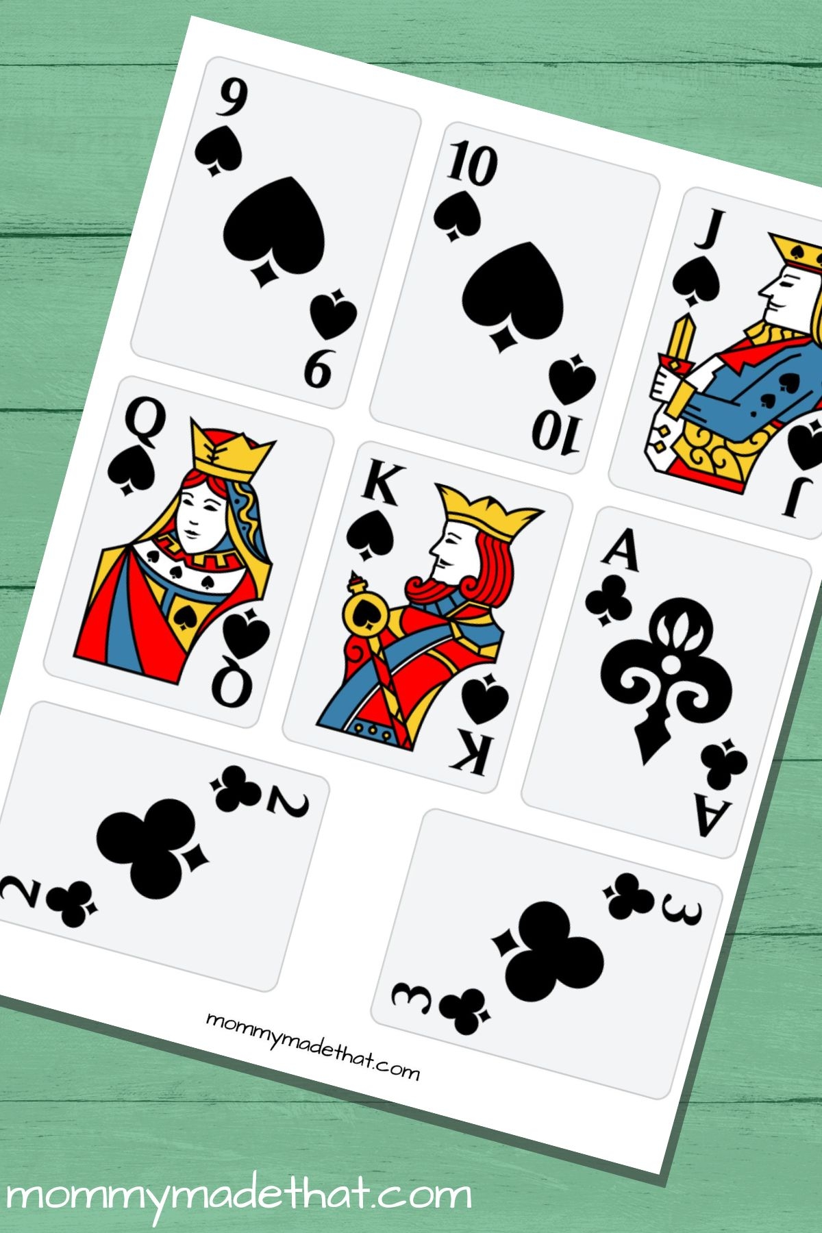 deck of cards images printable