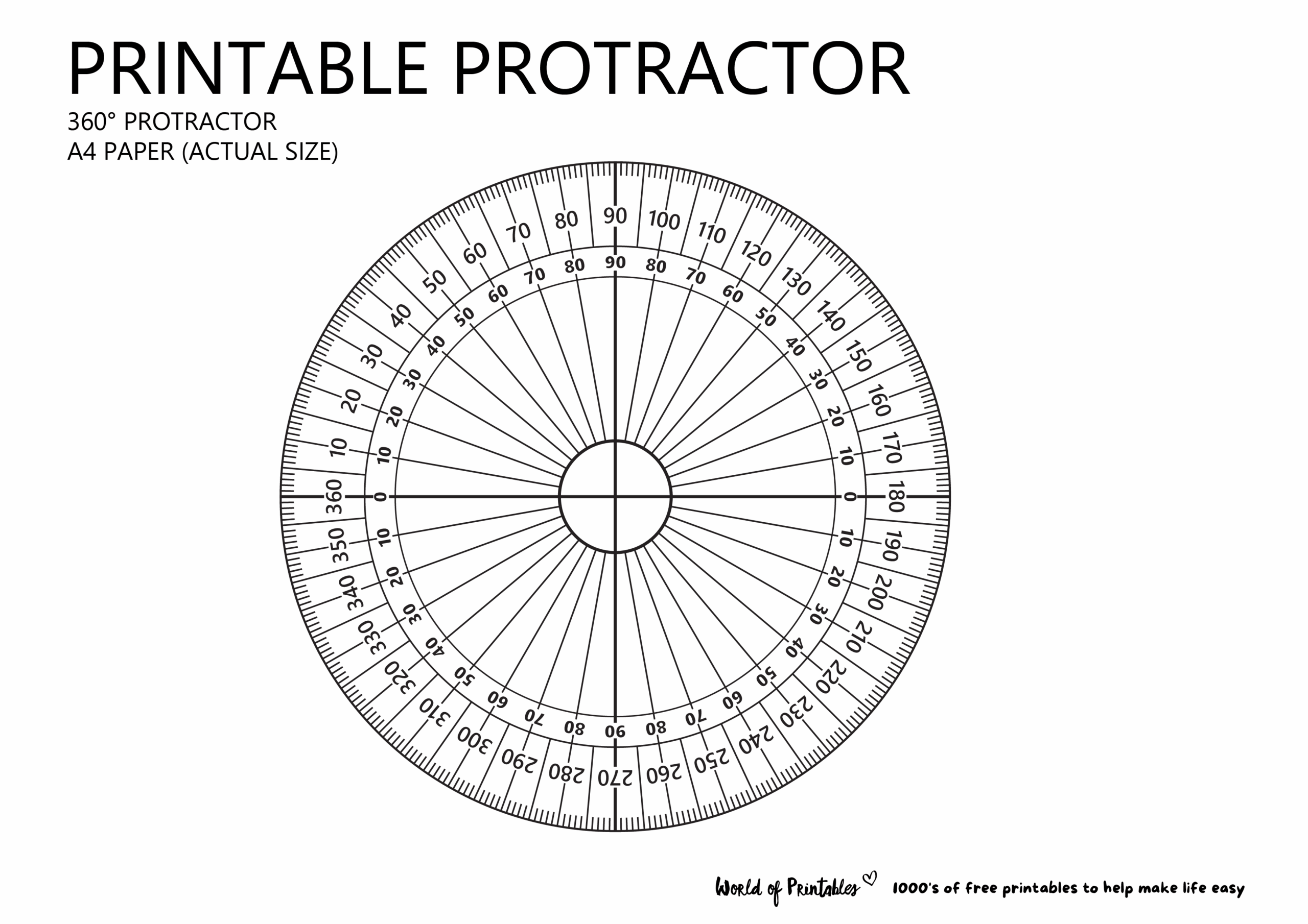 Printable Protractor World Of Printables Printable Protractor World Of Printables
