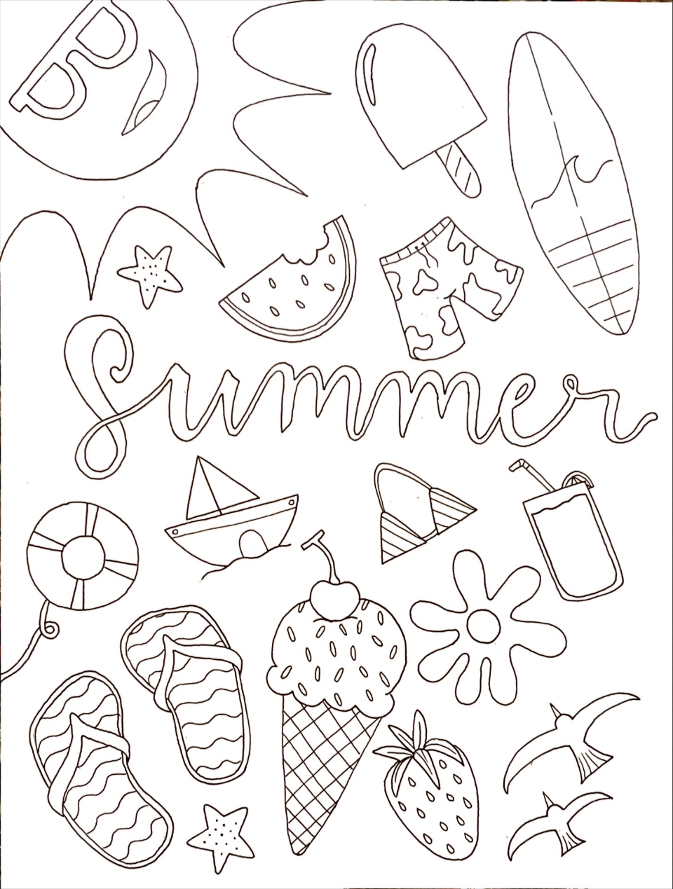 coloring pages for summer coloring pages for summer