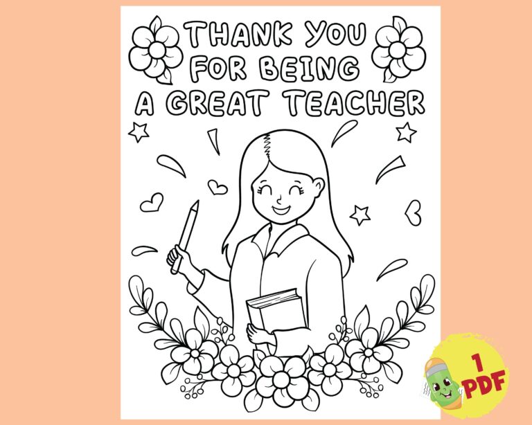 Printable Teacher Appreciation Coloring Pages Appreciation Thank You Coloring Pages Kids Coloring Page School Education Activity Sheets Etsy