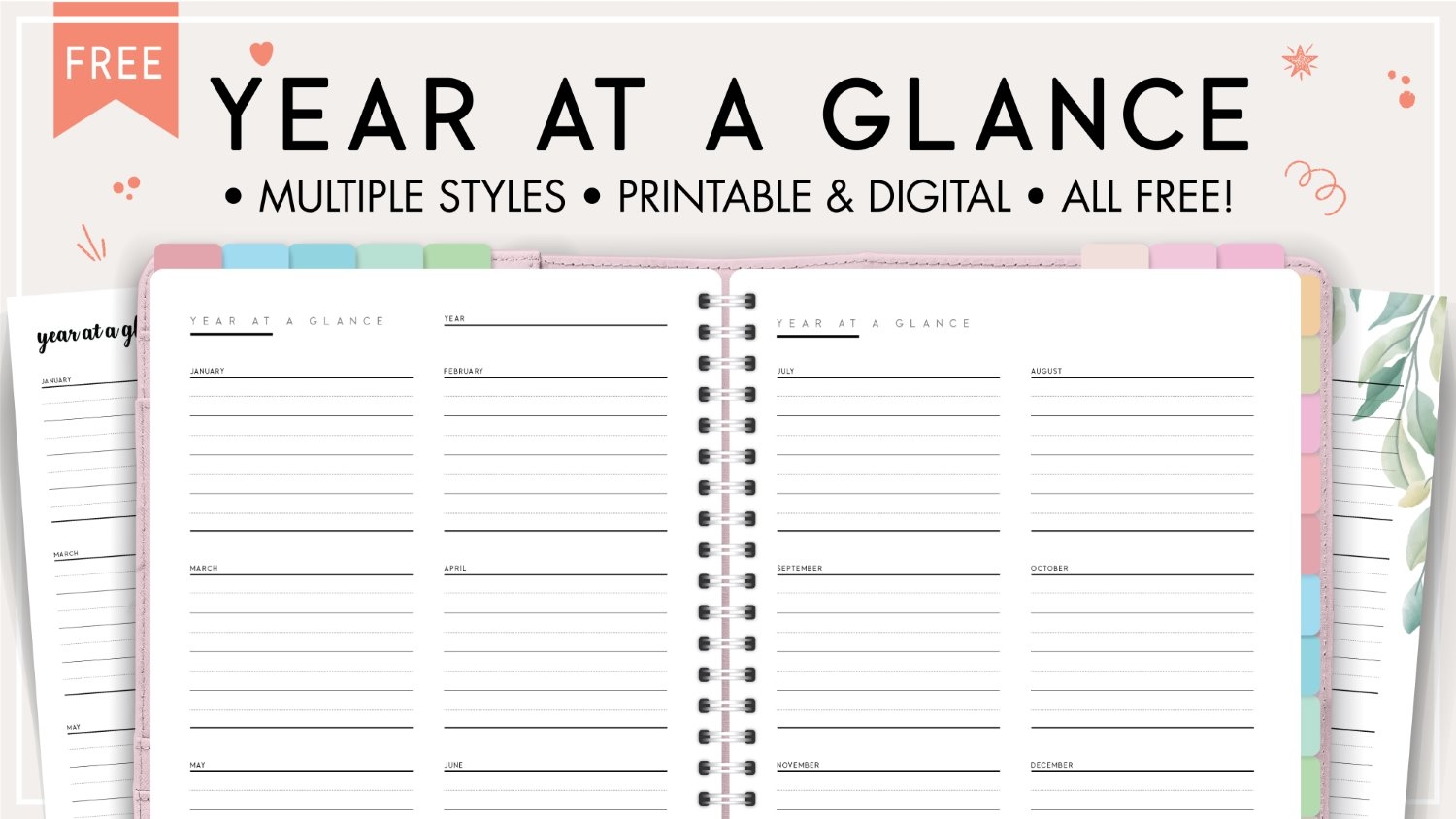 Printable Year At A Glance Planner World Of Printables Printable Year At A Glance Planner World Of Printables