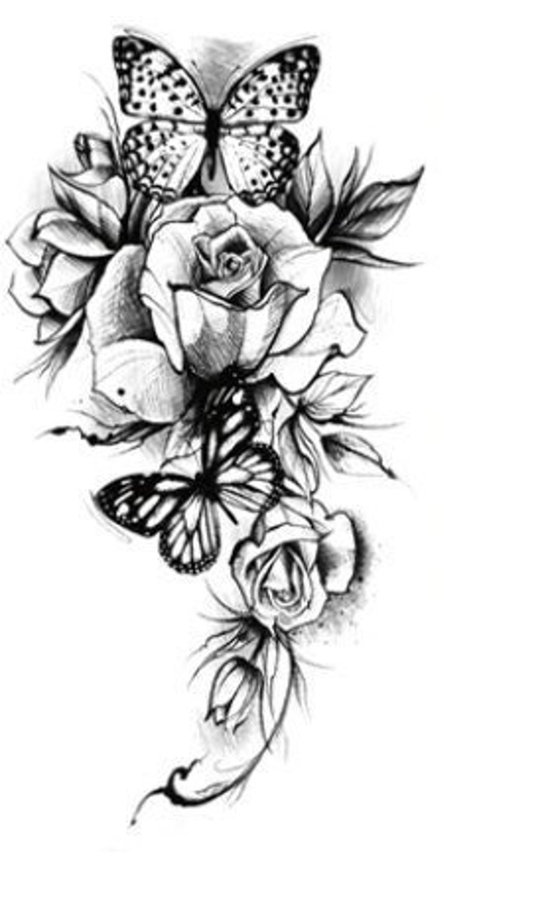 tattoo butterfly and rose