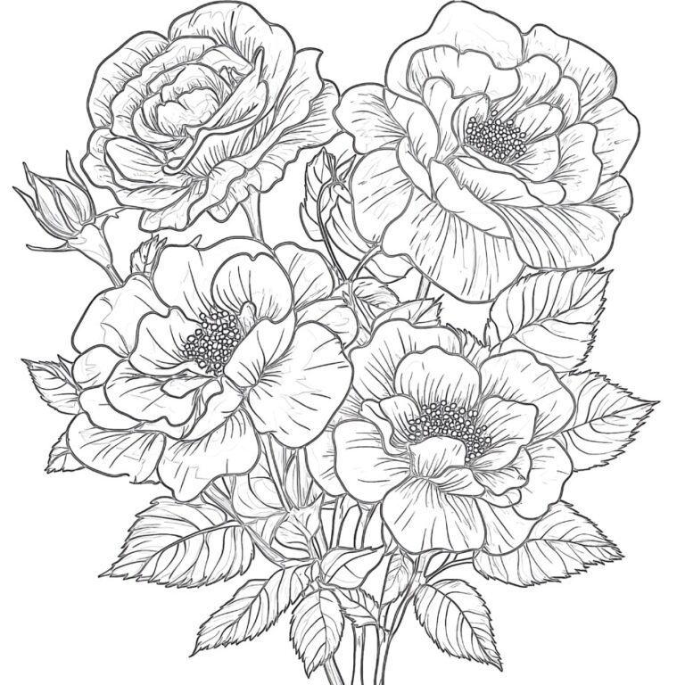 Rose Flower Coloring Page Coloring Pages Mimi Panda