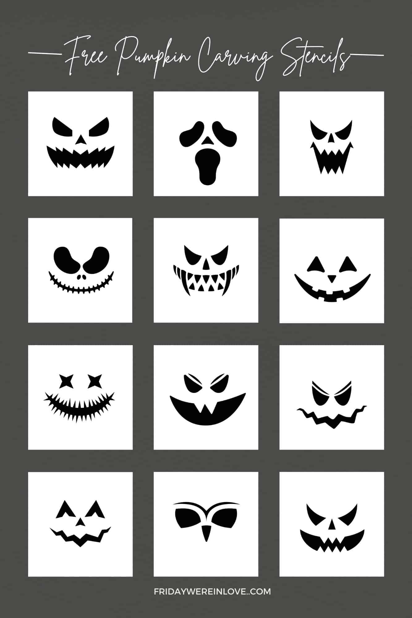 Scary Pumpkin Stencils Free Printable Friday We re In Love Scary Pumpkin Stencils Free Printable Friday We re In Love