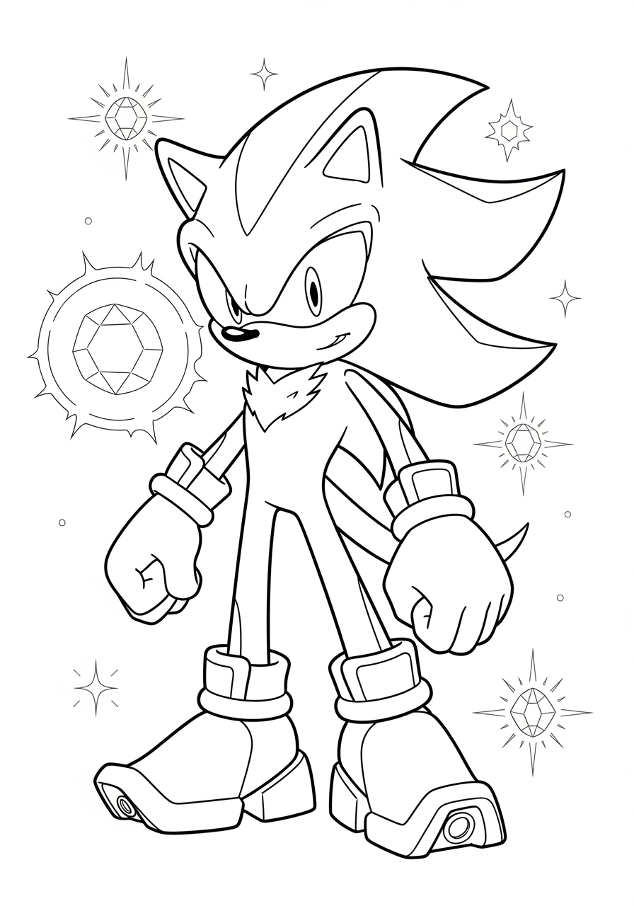 Shadow The Hedgehog Coloring Pages Free Printable Line Art Shadow The Hedgehog Coloring Pages Free Printable Line Art