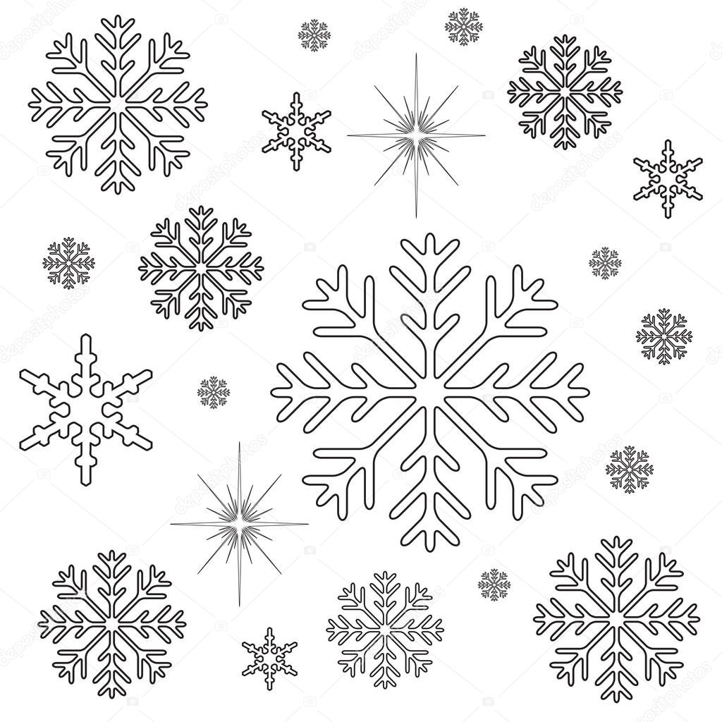 Snowflakes Christmas Coloring Page Stock Photo Smk0473 128972644