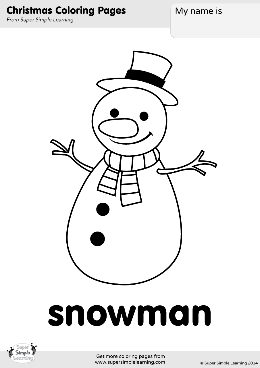 Snowman Coloring Page Super Simple