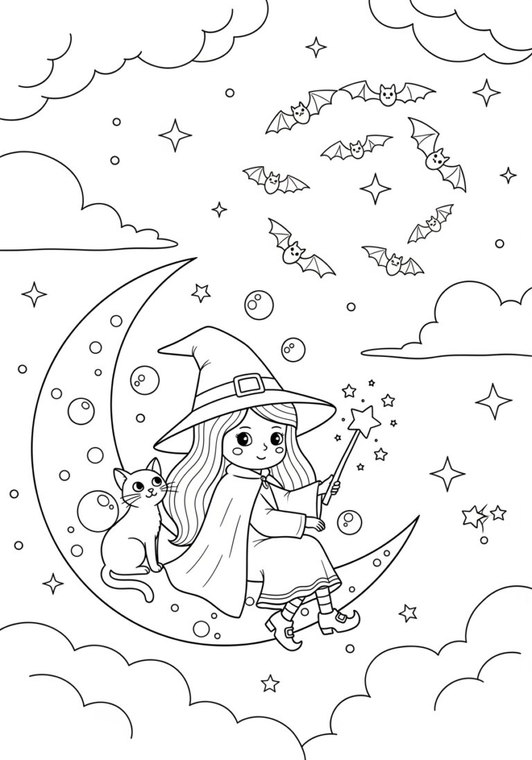 Spooky Witch Coloring Pages Printable Halloween Fun
