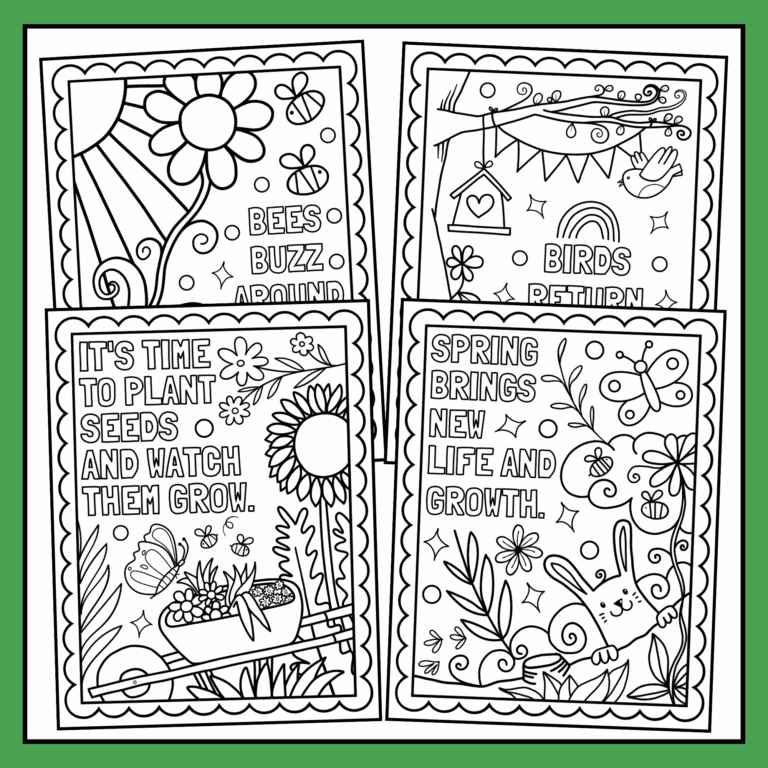 Spring Coloring Pages BUNDLE Spring Coloring Sheets Spring Break Coloring Made By Teachers