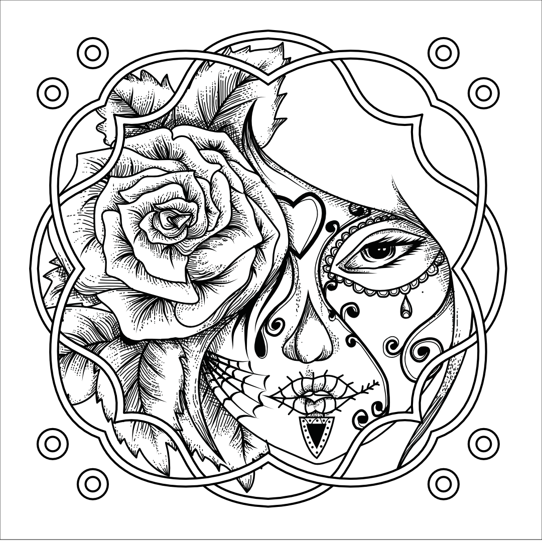 candy skull coloring pages